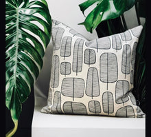 Load image into Gallery viewer, Monochrome Little Leaves Linen Mix Cushion