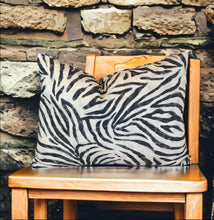 Load image into Gallery viewer, Zebra Print Linen Mix Cushion