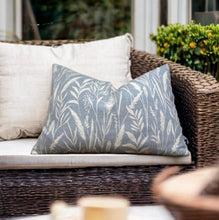 Load image into Gallery viewer, Meadow Grasses Cornflower Blue Cotton Cushion