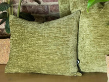 Load image into Gallery viewer, Moss Green Velvet Chenille Cushion