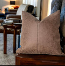Load image into Gallery viewer, Tan Faux Leather Cushion
