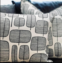 Load image into Gallery viewer, Monochrome Little Leaves Linen Mix Cushion