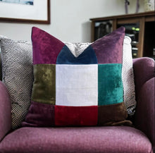 Load image into Gallery viewer, Velvet Patchwork Cushion