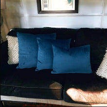 Load image into Gallery viewer, Navy Velvet Cushion