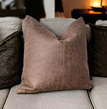 Load image into Gallery viewer, Tan Faux Leather Cushion
