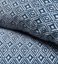 Load image into Gallery viewer, Tasselled Aztec Indigo Sustainable Cotton Cushion