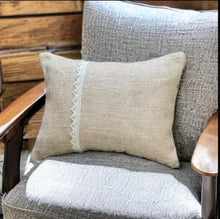 Load image into Gallery viewer, Hessian & Lace Cushion