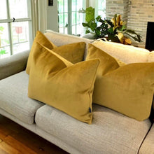 Load image into Gallery viewer, Mustard Velvet Cushion