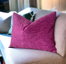 Load image into Gallery viewer, Cerise Velvet Chenille Cushion