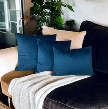 Load image into Gallery viewer, Navy Velvet Cushion