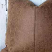 Load image into Gallery viewer, Tan Faux Leather Cushion