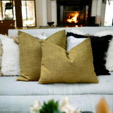 Load image into Gallery viewer, Olive Linen Mix Cushion