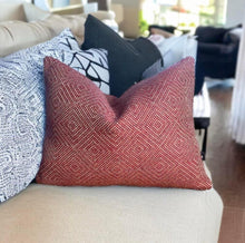 Load image into Gallery viewer, Red Geometric Cushion