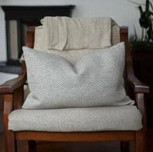 Load image into Gallery viewer, Light Grey Geometric Woven Cushion