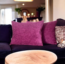 Load image into Gallery viewer, Cerise Velvet Chenille Cushion