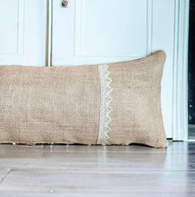 Load image into Gallery viewer, Hessian & Lace Draught Excluder