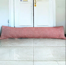 Load image into Gallery viewer, Rhubarb Geometric Wool Mix Draught Excluder