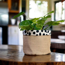 Load image into Gallery viewer, Dalmation Print Velvet & Hessian Pot