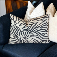 Load image into Gallery viewer, Zebra Print Linen Mix Cushion