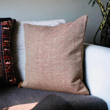Load image into Gallery viewer, Geometric Woven Scarlet Cushion
