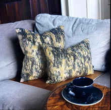 Load image into Gallery viewer, Impressionist Black Floral Velvet Cushion