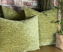 Load image into Gallery viewer, Moss Green Velvet Chenille Cushion