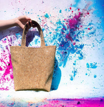 Load image into Gallery viewer, Silver Flaked Cork Mini Tote