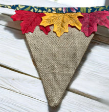 Load image into Gallery viewer, Rustic Hessian Autumn Leaf Bunting