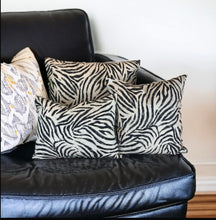 Load image into Gallery viewer, Zebra Print Linen Mix Cushion