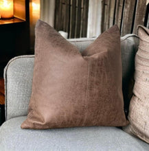 Load image into Gallery viewer, Tan Faux Leather Cushion
