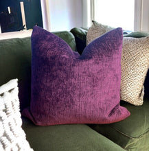 Load image into Gallery viewer, Purple Velvet Chenille Cushion