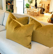 Load image into Gallery viewer, Mustard Velvet Cushion