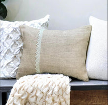 Load image into Gallery viewer, Hessian & Lace Cushion