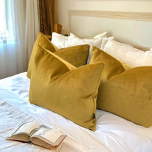 Load image into Gallery viewer, Mustard Velvet Cushion