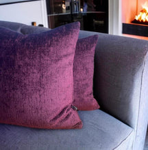 Load image into Gallery viewer, Purple Velvet Chenille Cushion
