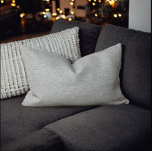 Load image into Gallery viewer, Light Grey Geometric Woven Cushion