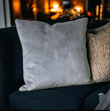 Load image into Gallery viewer, Grey Melange Velvet Cushion