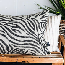Load image into Gallery viewer, Zebra Print Linen Mix Cushion