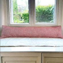 Load image into Gallery viewer, Rhubarb Geometric Wool Mix Draught Excluder