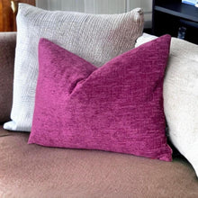 Load image into Gallery viewer, Cerise Velvet Chenille Cushion