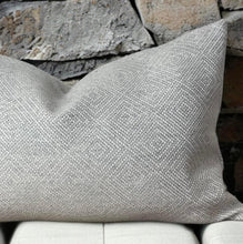 Load image into Gallery viewer, Light Grey Geometric Woven Cushion