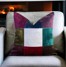 Load image into Gallery viewer, Velvet Patchwork Cushion