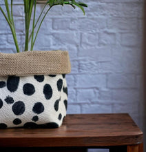 Load image into Gallery viewer, Dalmation Print Velvet & Hessian Pot