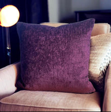 Load image into Gallery viewer, Purple Velvet Chenille Cushion