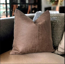 Load image into Gallery viewer, Tan Faux Leather Cushion
