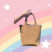 Load image into Gallery viewer, Silver Flaked Cork Mini Tote