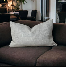 Load image into Gallery viewer, Light Grey Geometric Woven Cushion