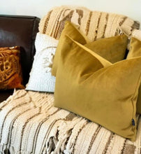 Load image into Gallery viewer, Mustard Velvet Cushion