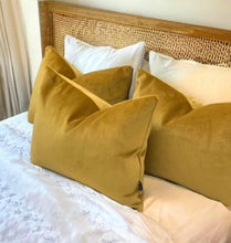 Load image into Gallery viewer, Mustard Velvet Cushion