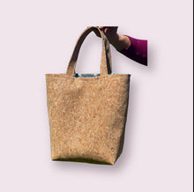 Load image into Gallery viewer, Silver Flaked Cork Mini Tote